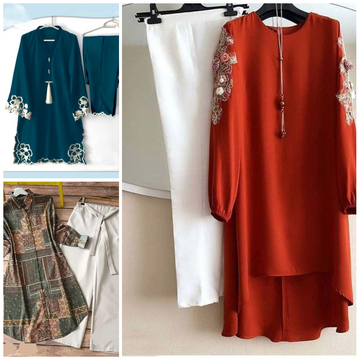 113A - Stylish Pack of 3 Women's Casual Summer Suit Set β Premium Stitched Kurti & Trousers 50% Off Summer Sale
