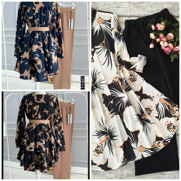 121A - Stylish Pack of 3 Women's Casual Summer Suit Set β Premium Stitched Kurti & Trousers 50% Off Summer Sale